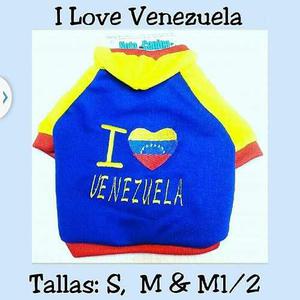 Camisa Con Capucha Tricolor Nota Canina I Love Venezuela