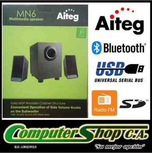 Cornetas 2.1 / Aiteg Mn6 / Subwoofer / Bluetooth / Usb / Sd