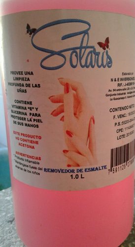 Removedor De Esmalte De Uñas Marca Solaris