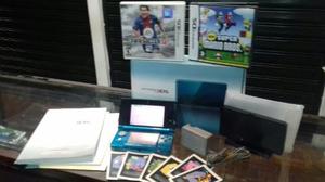 Nintendo 3ds Con 2 Juegos, Cargador, Memoria 2gb Y Caja