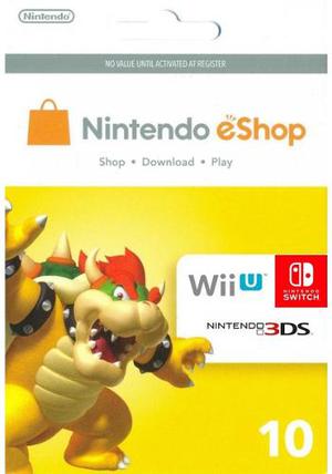 Tarjeta Nintendo Eshop De 10 Para 3ds Wii U Switch