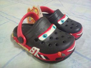 Sandalias Cars Tipo Crocs Para Niños