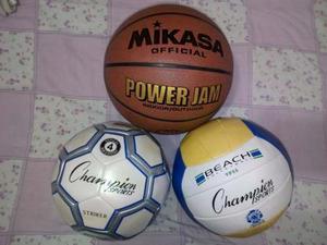 Balones Futsal, Voleibol Y Basket Combo 3 Balones Nuevos