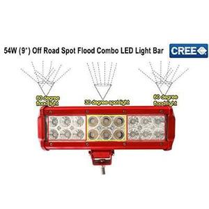 Barra Roja Cree 9 Pulgadas 54w 18 Led