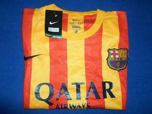 Camiseta Original A Barcelona Visitante Messi Y Neymar