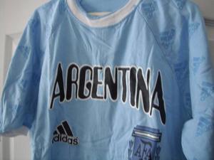 Franela Argentina Talla Única Camiseta Algodón Fútbol