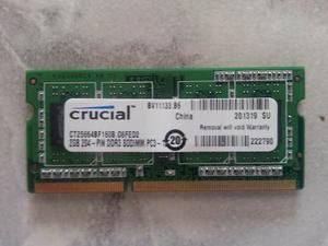 Memoria Ram 2gb Ddr3 Crucial Para Mini Laptop