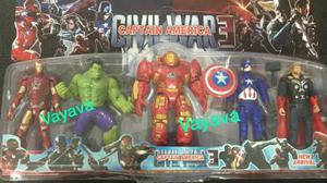 Juguete Set De 5 Vengadores Hulkbuster Iron Man Capitan