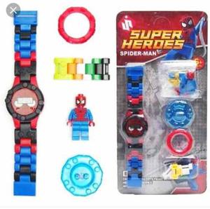 Reloj Lego Para Niños Super Heroe Spiderman Capitán