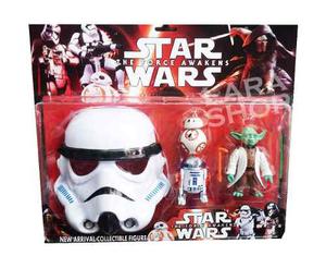 Set Mascara Star Wars Con Muñecos 17cm Juguete Niños