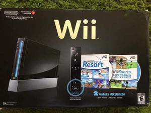 Wii Negro Como Nuevo En Su Caja Dos Mandos Y Tabla