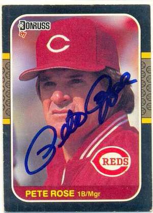 Barajita Pete Rose Autografiada Reds Donruss 