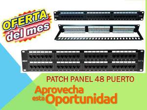 Patch Panel Cat 5e 48 Puertos Rack Marca Xtech Somos Tienda