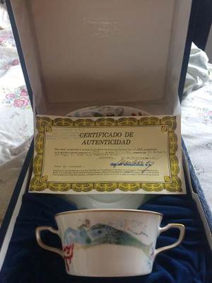 Taza De Consomé De Porcelana Certificado De Salvador Dali