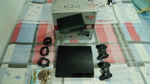 Playstation 3 Slim 320gb + 2 Controles + 17 Jgos / Ps3