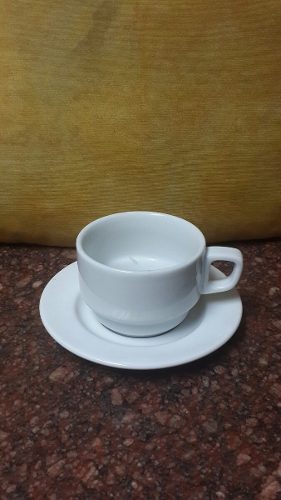 Taza Y Plato Cafe Valencia Porcelanas Victoria 3oz Cema