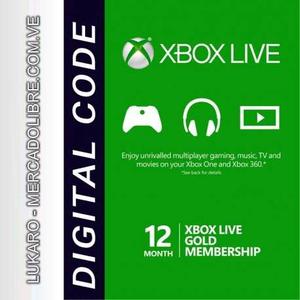 Xbox Live 12 Meses Gold 360 One Código Digital Multi