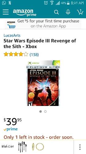 Juegos Para Ebox 360. Star Wars Episode Iii. Revenge Of The