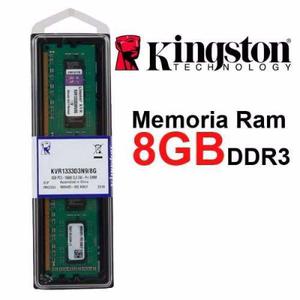 Memoria Kingston Dimm Ddr3 8gb  Mhz Desktop