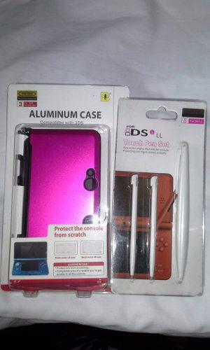 Protector Carcasa Aluminio Nintendo 3ds Mas 3 Lapices