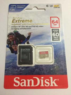 Memoria Micro Sd Sandisk Ultra 4k De 64gb Clasemb/s U3