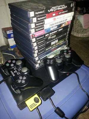 Ps2 + 2 Controles + 2 Memory Card Y 15 Juegos Originales