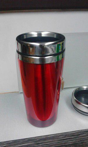 Vaso Termico Cooler Rojo, Acero Inoxidable Tapa Antiderrame