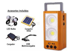 Lampara De Emergencia + Panel Solar + Puerto Usb