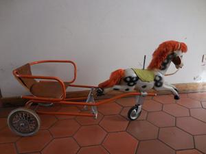 Antiguo Carro De Pedal Con Caballo Para Restaurar