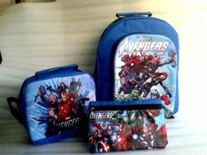 Combo De Bolso Cartuchera Y Lonchera De Avengers Comics