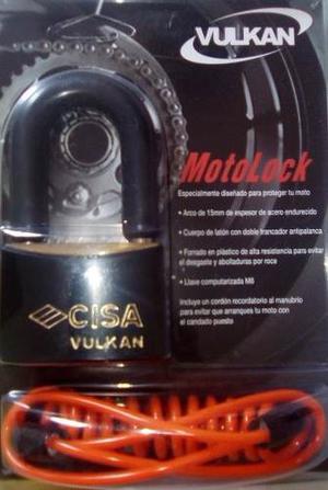 Candado Cisa De 60 Mm Vulkan Motolock Especial Para Motos