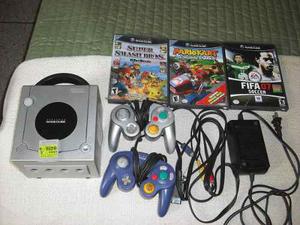 Game Cube Original Consola 3 Juegos 2 Controles Memoricard