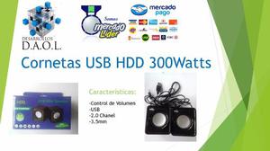 Cornetas Usb 2.0 Hdd Nuevas Plug 3.5mm 300watts