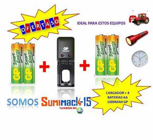 Cargador Gp Con 4 Baterias Recargables Aa mah Oferta!!