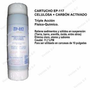 Cartucho Carbon Activado Y Celulosa Filtros De 10 Pulgadas