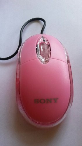 Mouse Optico Sony Rosado Usb - Nuevo