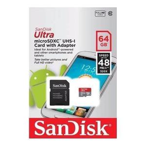 Memoria Ultra Microsdhc 64gb Uhs-i Para Smartphones Sandisk