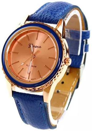 Reloj Geneva Platinum Cuero, Nuevo Modelo !!importado!!