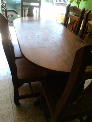 Juego De Comedor De 6 Sillas De Madera Saman