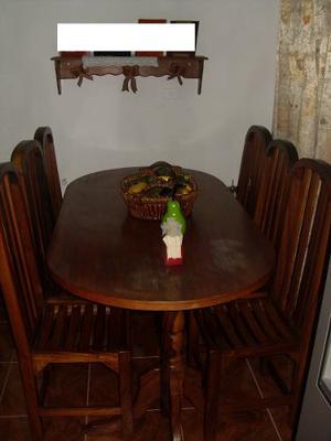 Juego De Comedor De Madera Tipo Colonial Excelente