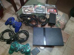 Play Station 2 Con Accesorios, Memoria, Bolso Y 3 Juegos