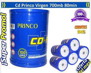 Cd Princo Virgen 700mb 80min Torre 100 Unidades + Funda