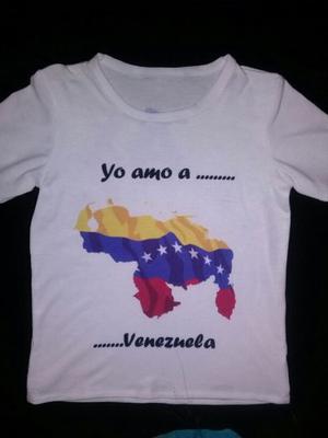 Franelas Niños De Amo A Venezuela, Personalizadas