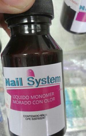 Liquido Monomer Morado Con Olor Nail System De 2 Oz