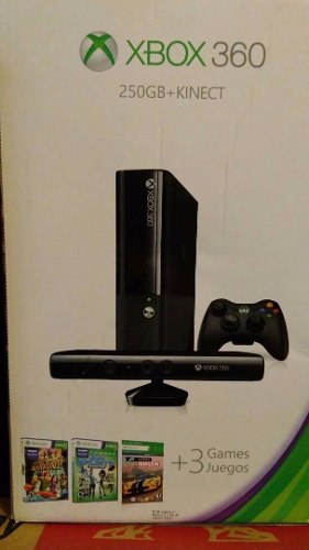 Xbox 360 De 250 Gb+kinect +3 Juegos Totalmente Nuevo