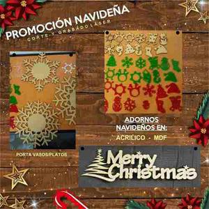 Adorno Navideño En Mdf 10cm