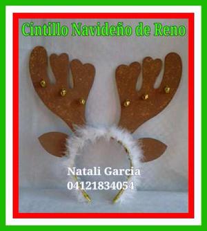 Adornos Navideños Cintillo Reno Santa Claus Foami Diadema