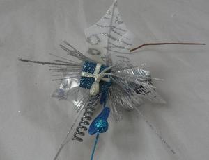 Flor Navidad Exotica Plateada Azul Decoracion (ref. )
