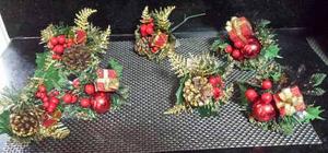 Ramilletes Decorativos De Navidad Y Arbolitos Escarchados