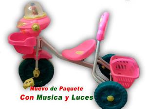 Triciclos Niños Montables De Metal Luces Y Musica Rin 12